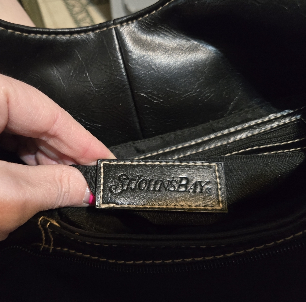 Black Studded Leather Handbag - Picture 5 of 5